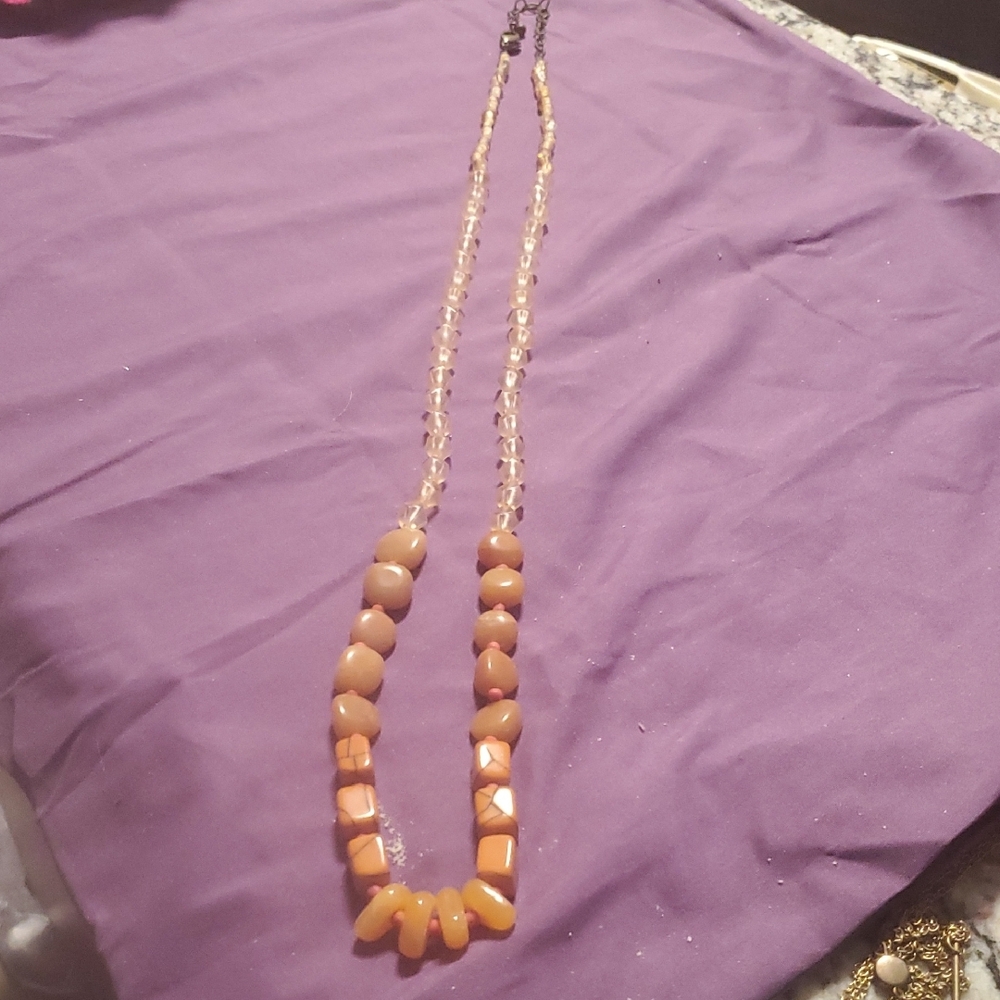 Chico's Elegant Orange Beaded Necklace